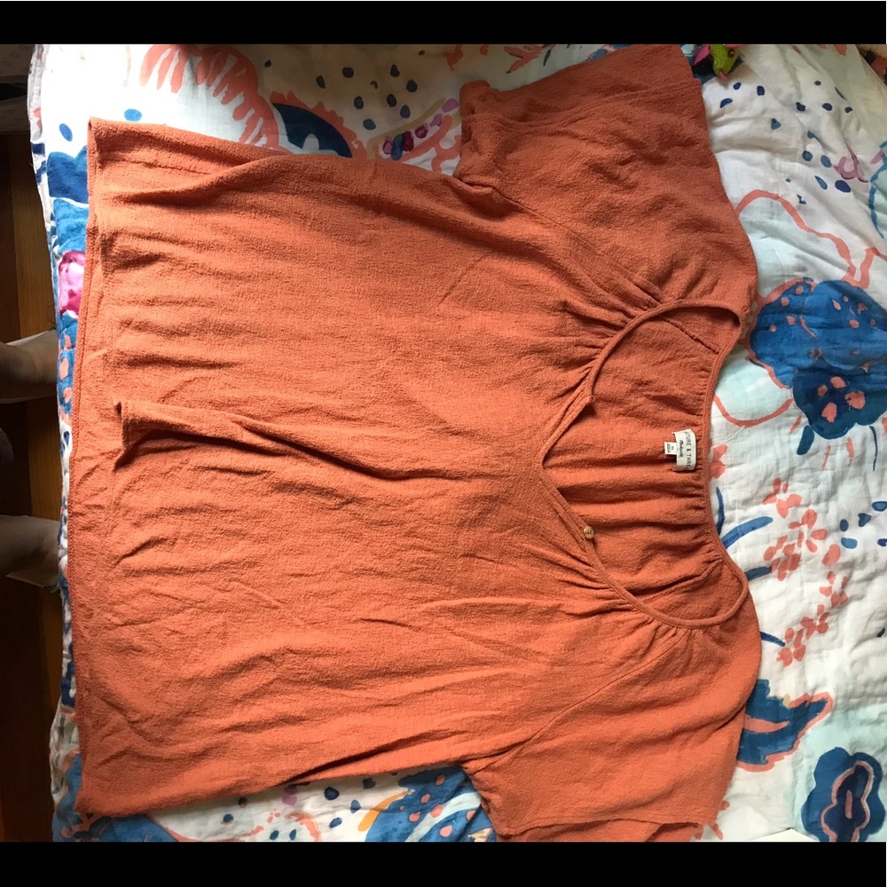 Madewell Texture & Thread burnt orange top